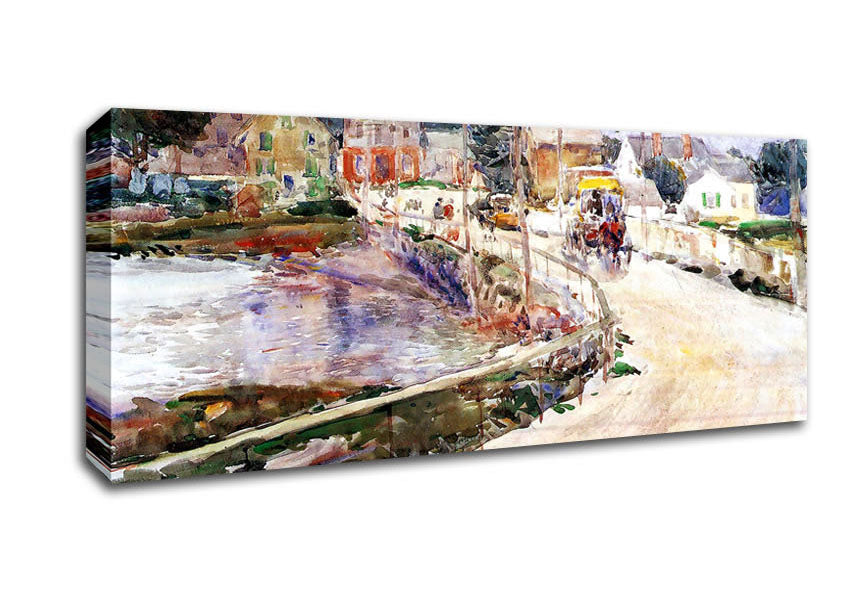 Picture of Hassam In Gloucester Panoramic Canvas Wall Art