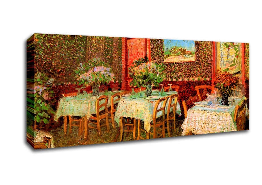 Picture of Van Gogh Interior Of A Restaurant Panoramic Canvas Wall Art