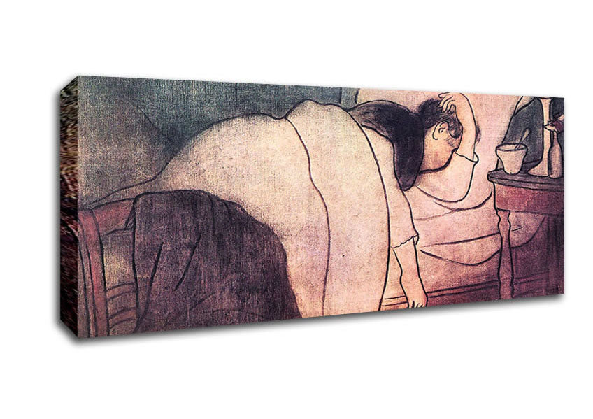 Picture of Joseph Rippl-Ronai Lady In Bed Panoramic Canvas Wall Art