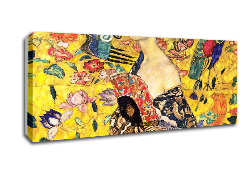 Picture of Klimt Lady With Fan Panoramic Canvas Wall Art
