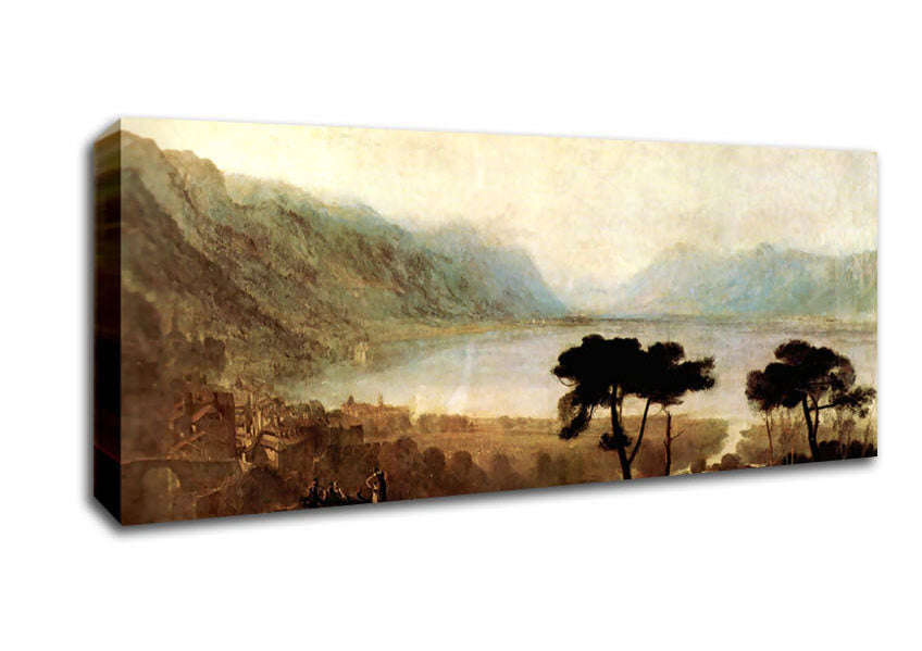 Picture of Joseph Mallord Turner Lake Geneva In Montreux Panoramic Canvas Wall Art