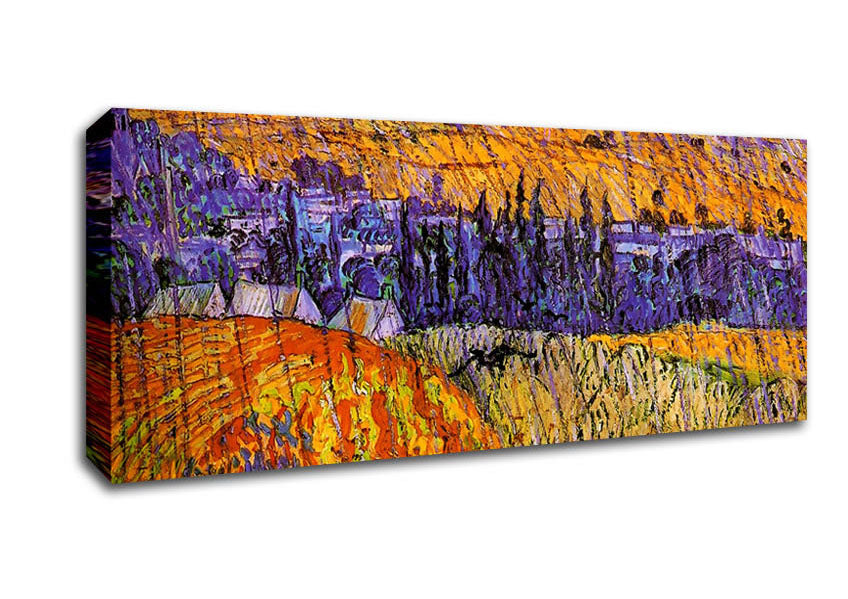 Picture of Van Gogh Landscape At Auvers In The Rain Panoramic Canvas Wall Art