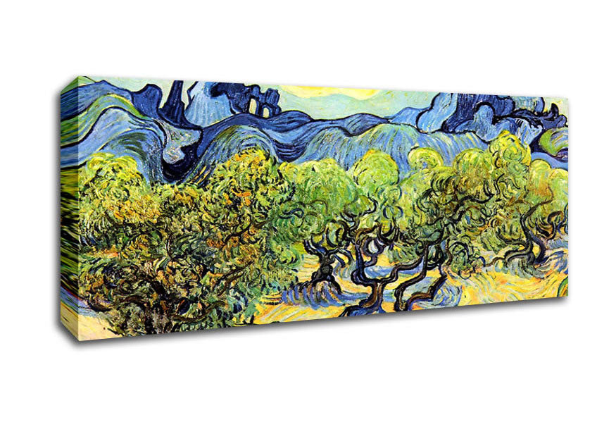 Picture of Van Gogh Landscape With Olive Trees Panoramic Canvas Wall Art