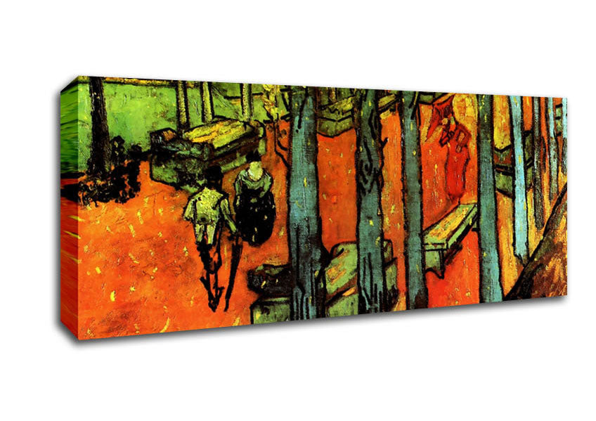 Picture of Van Gogh Les Alyscamps Falling Autumn Leaves Panoramic Canvas Wall Art