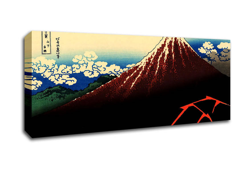 Picture of Hokusai Lightning Below The Summit Panoramic Canvas Wall Art