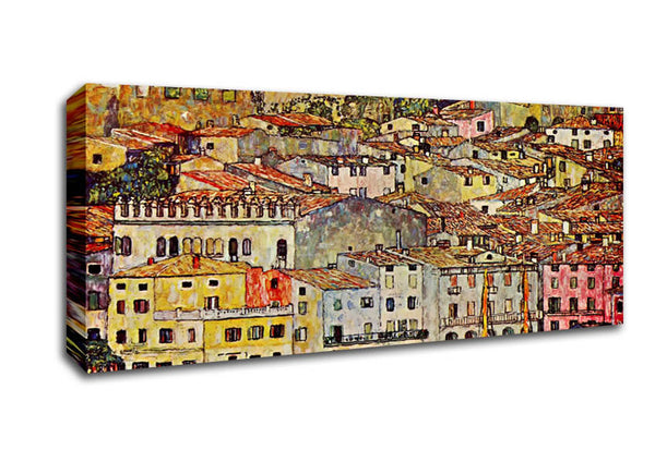 Picture of Klimt Malcena At The Gardasee Panoramic Canvas Wall Art