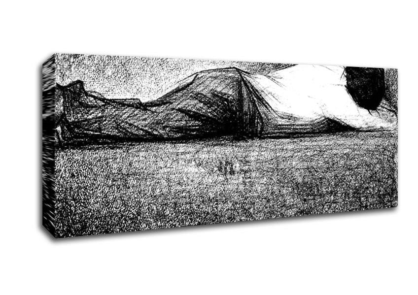 Picture of Seurat Man Sleeping Panoramic Canvas Wall Art