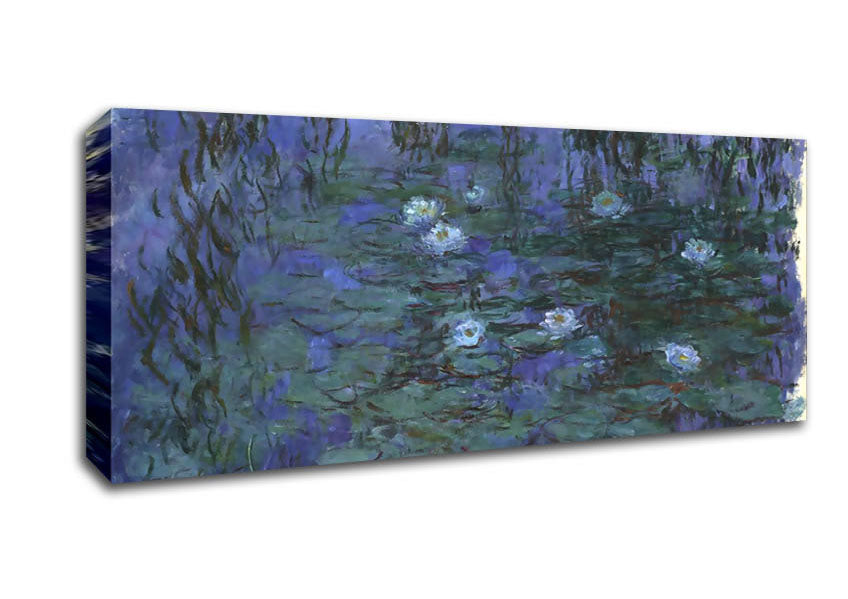 Picture of Monet Blue Water Lilies Panoramic Canvas Wall Art