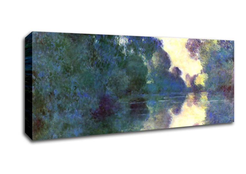 Picture of Monet Morning On The Seine At Giverny Panoramic Canvas Wall Art