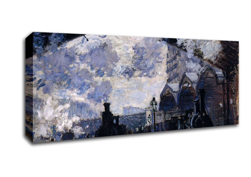 Picture of Monet The Gare St Lazare Panoramic Canvas Wall Art