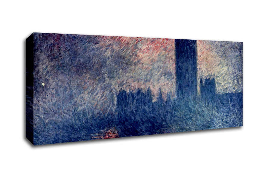 Picture of Monet The Thames Panoramic Canvas Wall Art