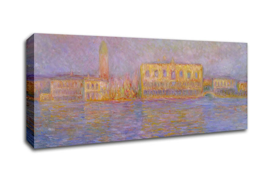 Picture of Monet The Doges Palace Sunset Panoramic Canvas Wall Art