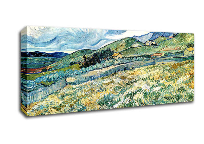 Picture of Van Gogh Mountain Landscape Behind The Hospital Saint-Paul Panoramic Canvas Wall Art