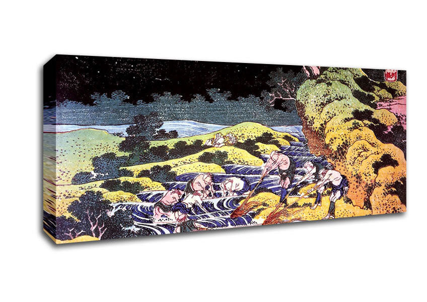 Picture of Hokusai Ocean Landscape Panoramic Canvas Wall Art