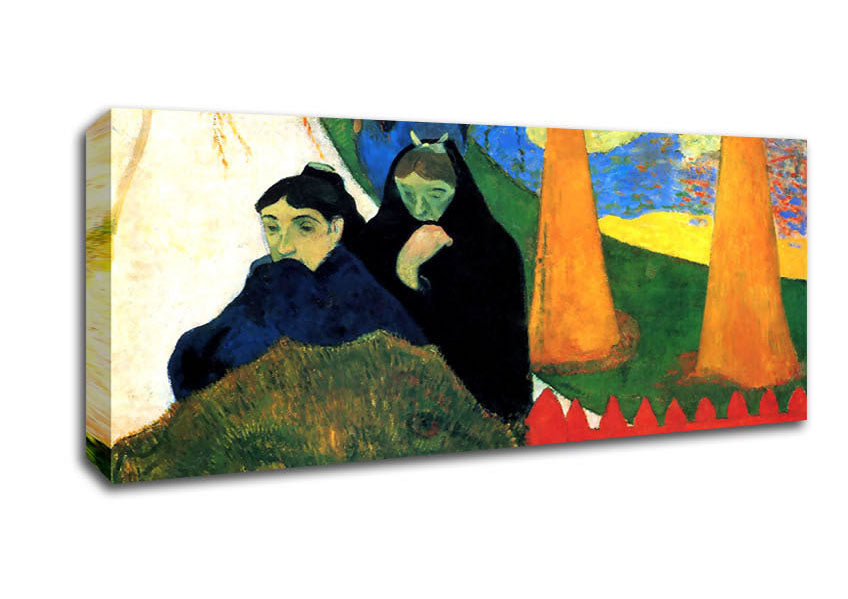 Picture of Gauguin Old Maids In A Winter Garden Arles Panoramic Canvas Wall Art