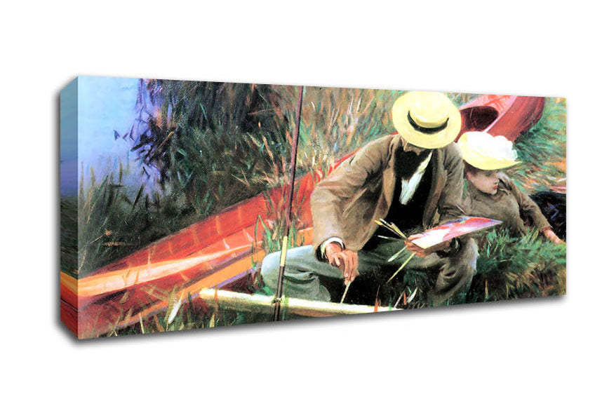 Picture of John Singer Sargent Paul Helleu Stands With His Wife Panoramic Canvas Wall Art