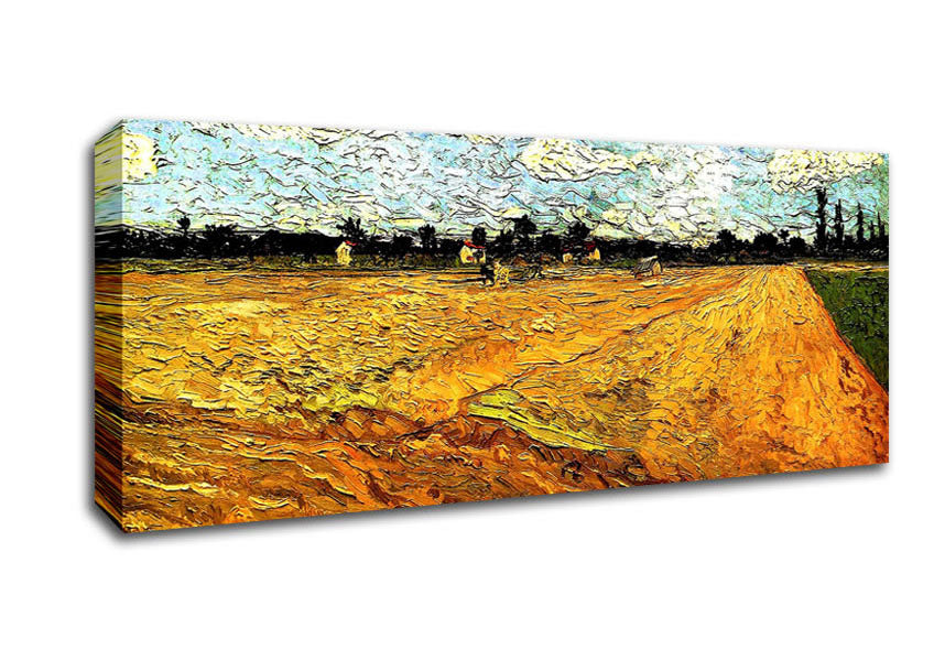 Picture of Van Gogh Ploughed Field Panoramic Canvas Wall Art