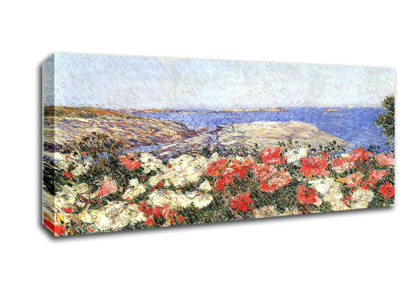 Picture of Hassam Poppies On The Isles Of Shoals Panoramic Canvas Wall Art