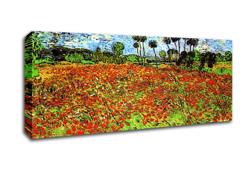 Picture of Van Gogh Poppy Fields Panoramic Canvas Wall Art