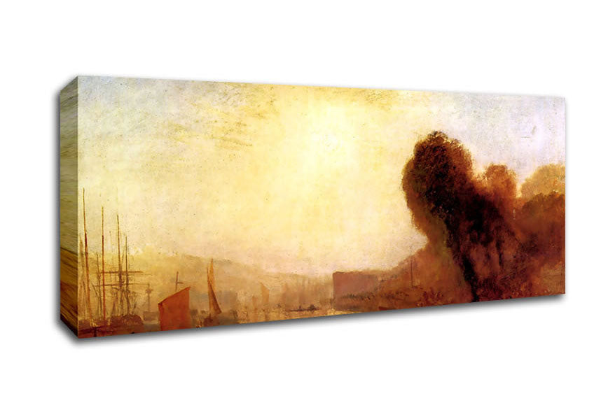 Picture of Joseph Mallord Turner Regatta At Cowes Castle Panoramic Canvas Wall Art