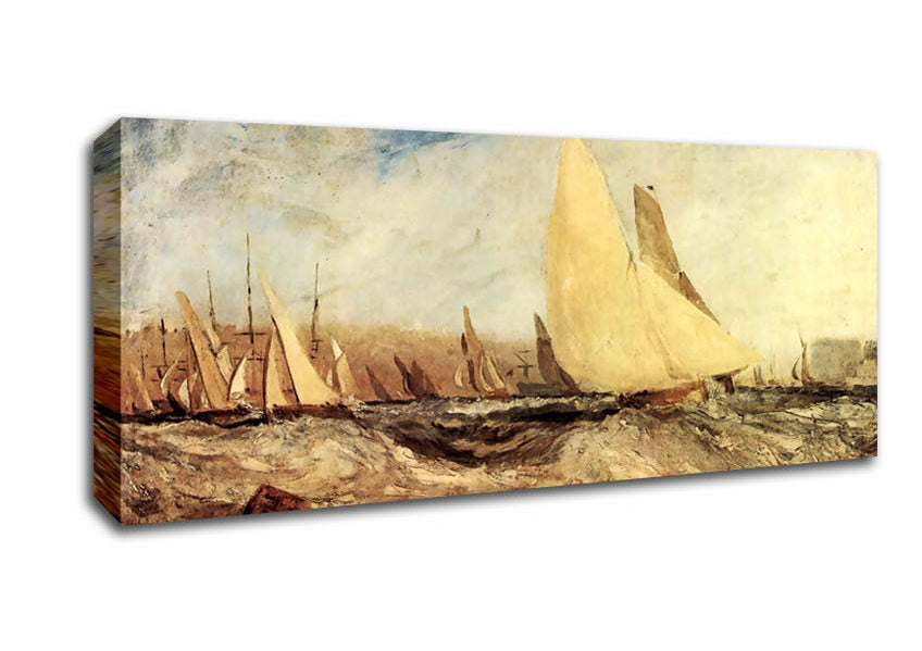 Picture of Joseph Mallord Turner Regatta Panoramic Canvas Wall Art