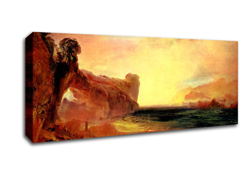 Picture of Joseph Mallord Turner Rocky Bay With Figures Panoramic Canvas Wall Art