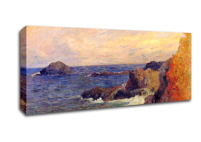 Picture of Gauguin Rocky Coast Panoramic Canvas Wall Art