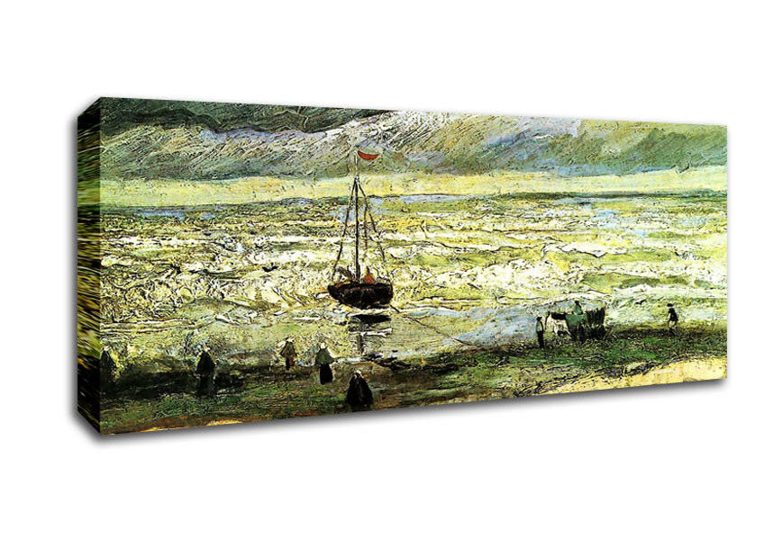 Picture of Van Gogh Scheveningen Beach In Stormy Weather Panoramic Canvas Wall Art