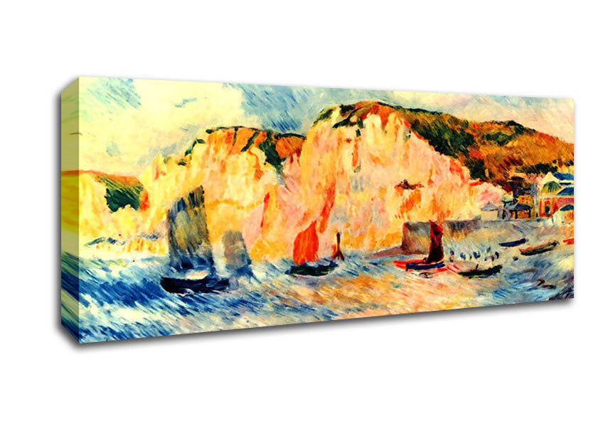 Picture of Renoir Sea And Cliffs Panoramic Canvas Wall Art