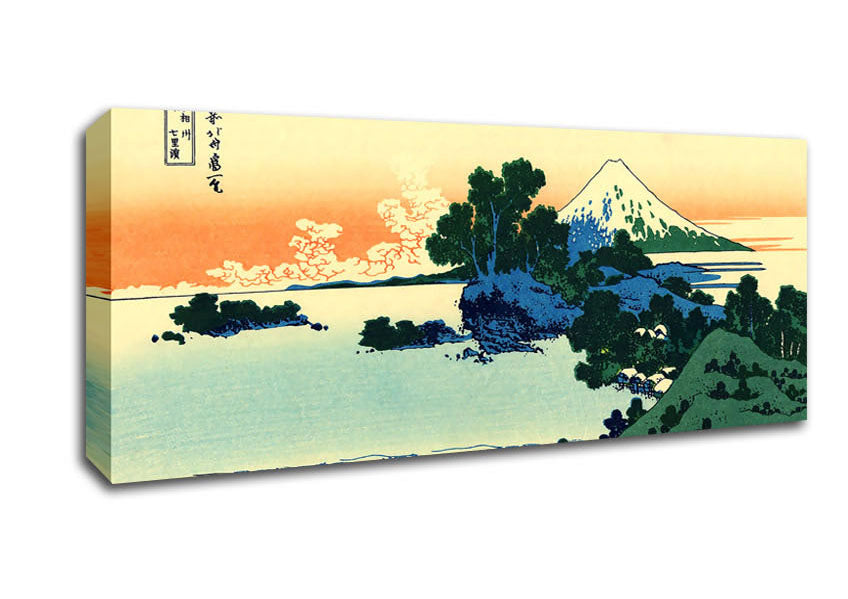 Picture of Hokusai Shichiri Beach In Sagami Province Panoramic Canvas Wall Art