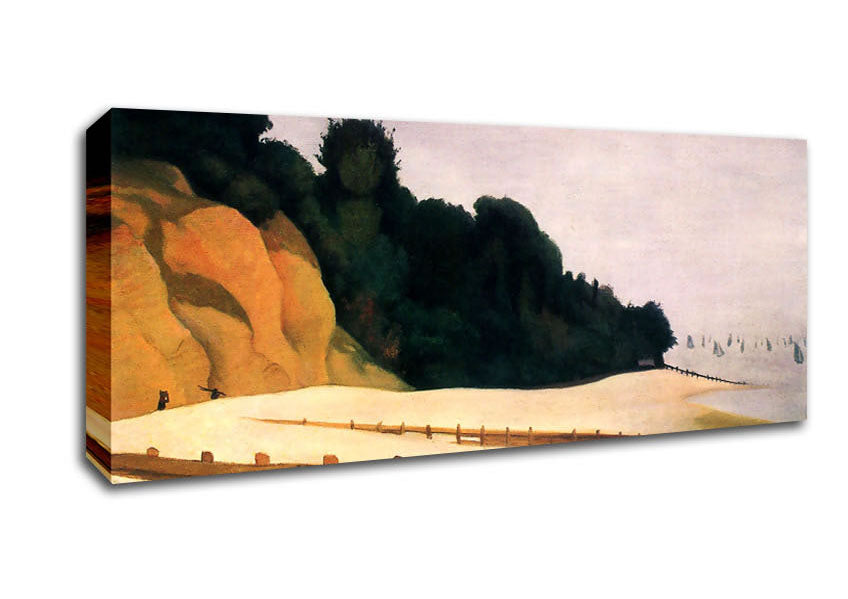 Picture of Felix Vallotton Shore Scene With Tree Silhouette Panoramic Canvas Wall Art