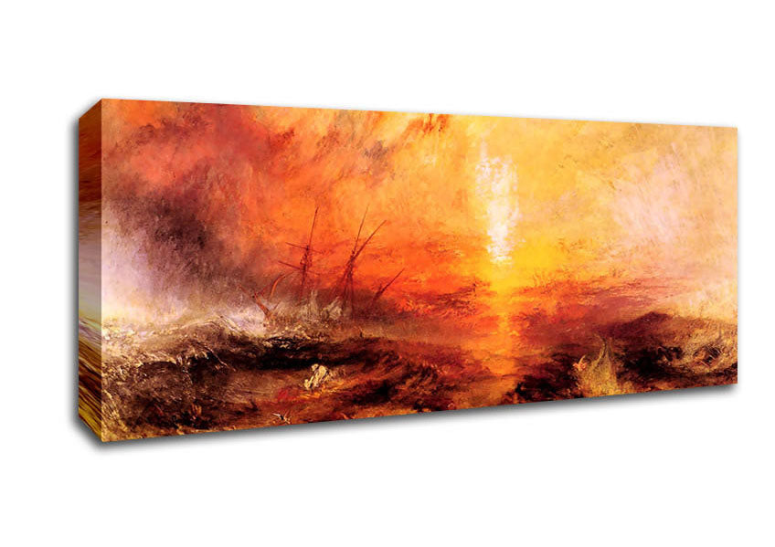 Picture of Joseph Mallord Turner Slaves Being Thrown Overboard Typhoon Approaching Panoramic Canvas Wall Art