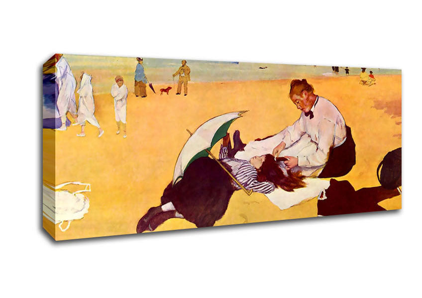 Picture of Degas Small Girls On The Beach Panoramic Canvas Wall Art