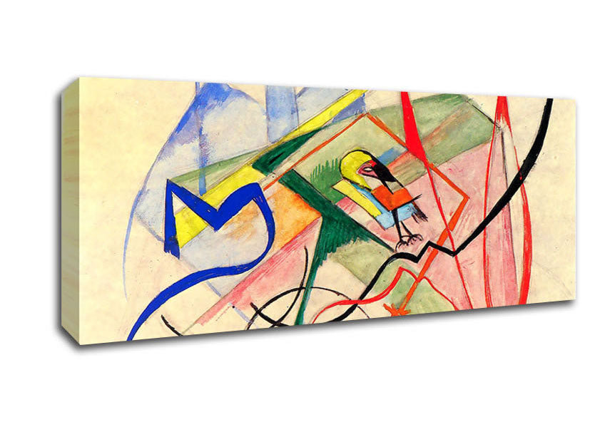 Picture of Franz Marc Small Mythical Creatures Panoramic Canvas Wall Art