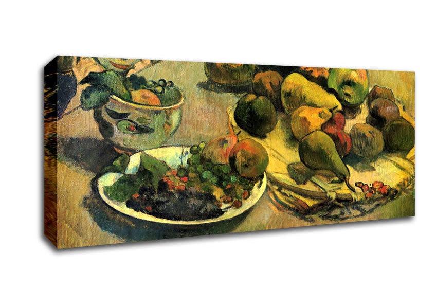 Picture of Gauguin Still Life With Fruit Panoramic Canvas Wall Art