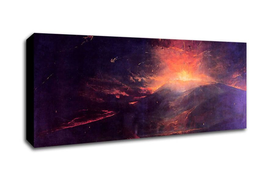 Picture of Joseph Mallord Turner The Eruption Of Volcano Souffrier Panoramic Canvas Wall Art