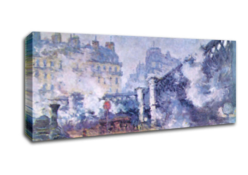 Picture of Monet The Europe Bridge Saint Lazare Station In Paris Panoramic Canvas Wall Art