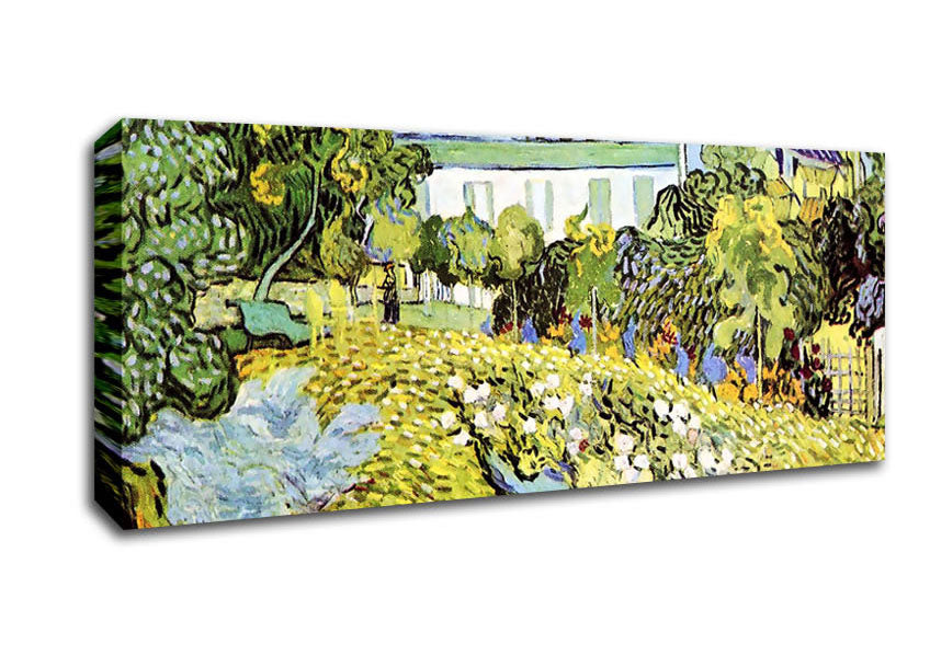 Picture of Van Gogh The Garden Of The Daubignys Panoramic Canvas Wall Art