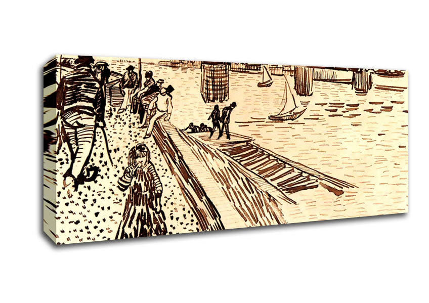 Picture of Van Gogh The Iron Bridge At Trinquetaille On The Rhone Panoramic Canvas Wall Art