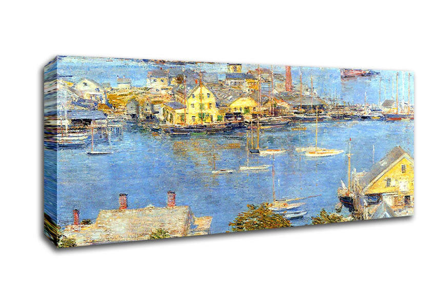 Picture of Hassam The Port Of Gloucester 1 Panoramic Canvas Wall Art