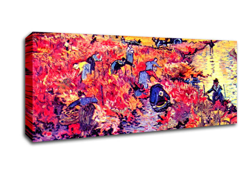 Picture of Van Gogh The Red Vines Panoramic Canvas Wall Art