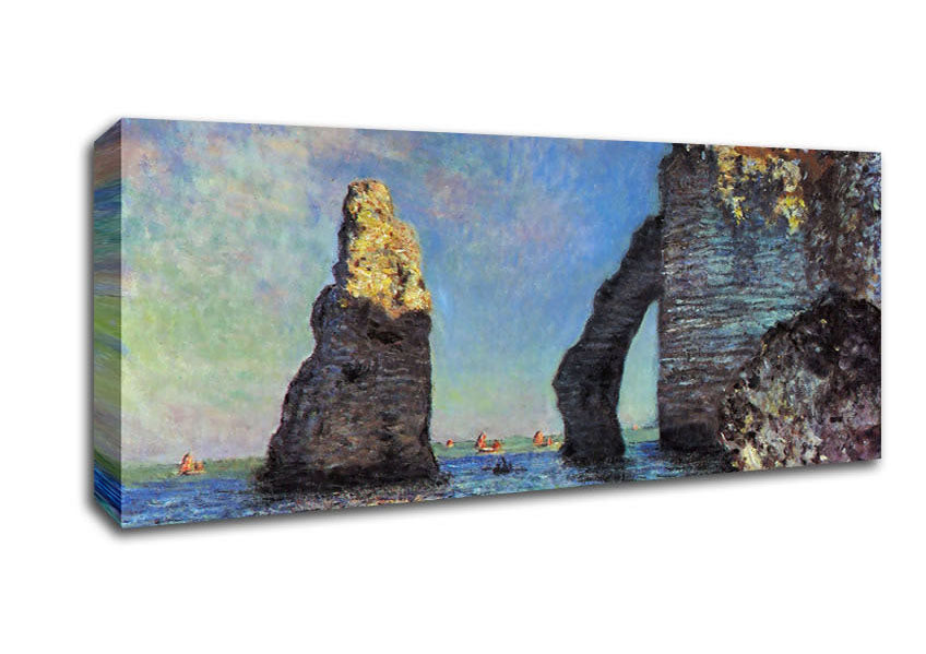 Picture of Monet The Rocky Cliffs Of Etretat Panoramic Canvas Wall Art