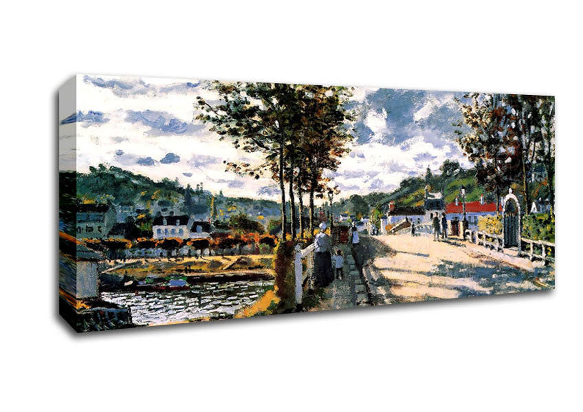 Picture of Monet The Seine At Bougival Panoramic Canvas Wall Art