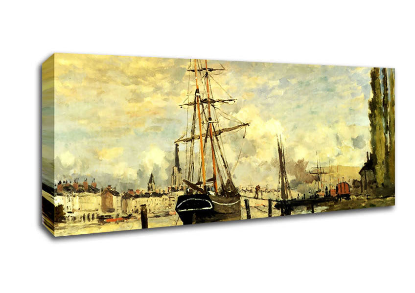 Picture of Monet The Seine At Rouen 1872 Panoramic Canvas Wall Art