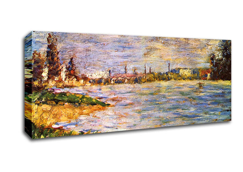 Picture of Seurat The Two Banks Panoramic Canvas Wall Art