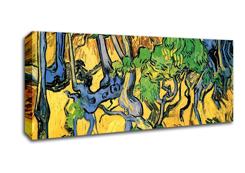 Picture of Van Gogh Tree Roots And Trunks Panoramic Canvas Wall Art