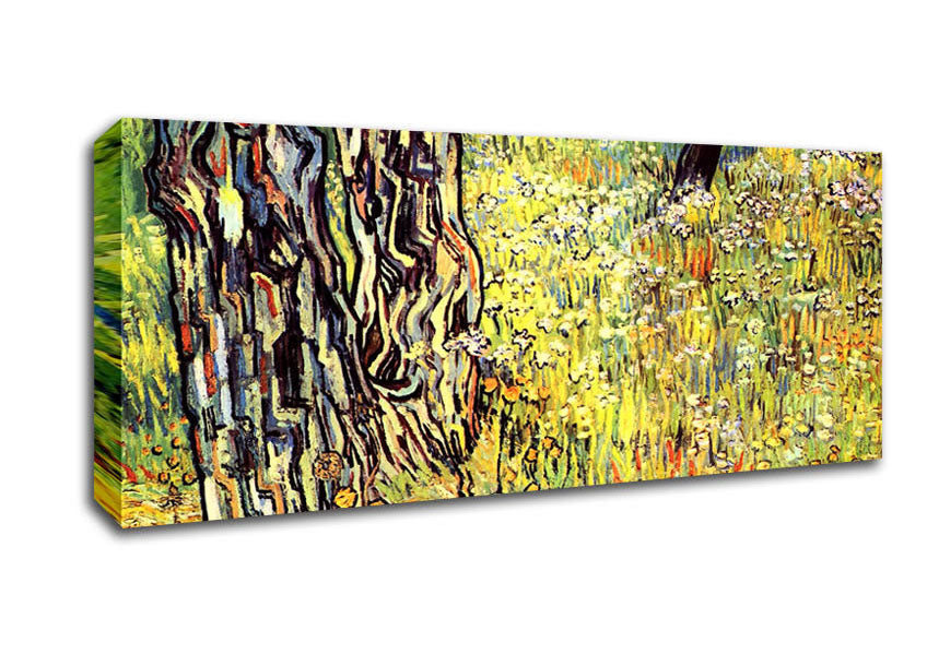 Picture of Van Gogh Tree Trunks Panoramic Canvas Wall Art