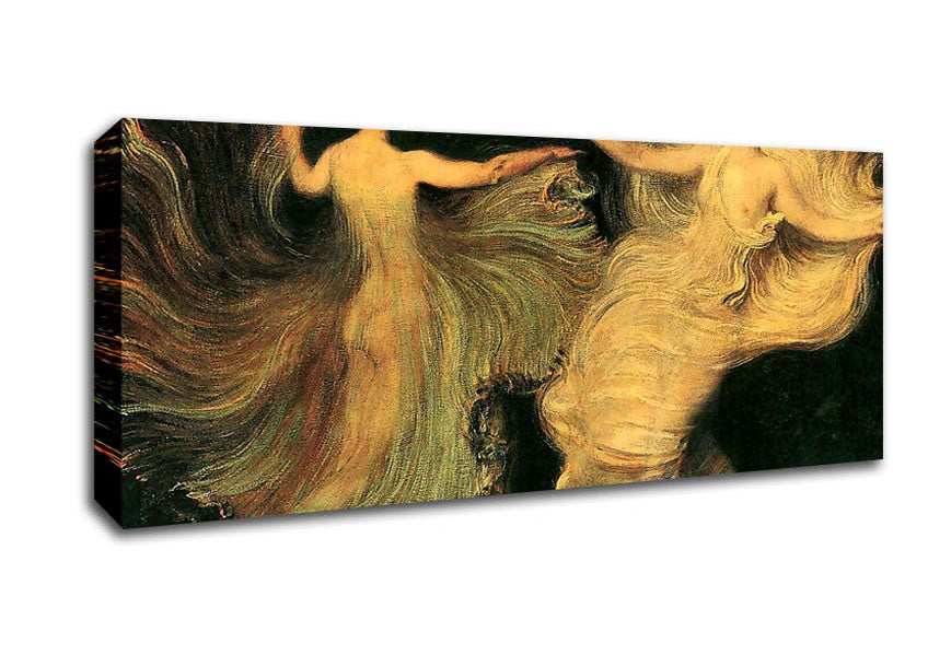 Picture of Franz Von Stuck Two Dancers Panoramic Canvas Wall Art