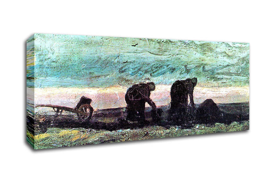 Picture of Van Gogh Two Farmers Panoramic Canvas Wall Art