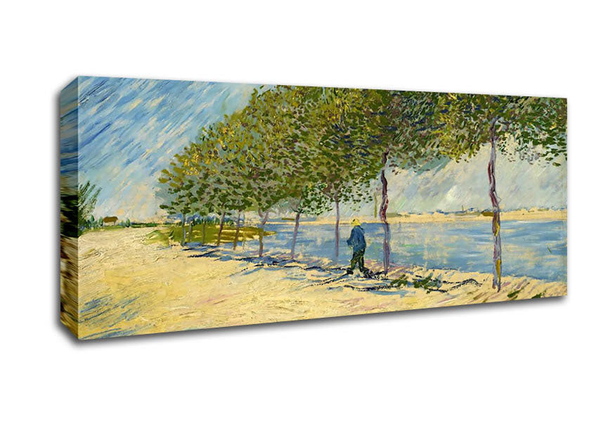 Picture of Van Gogh Along The Seine Panoramic Canvas Wall Art